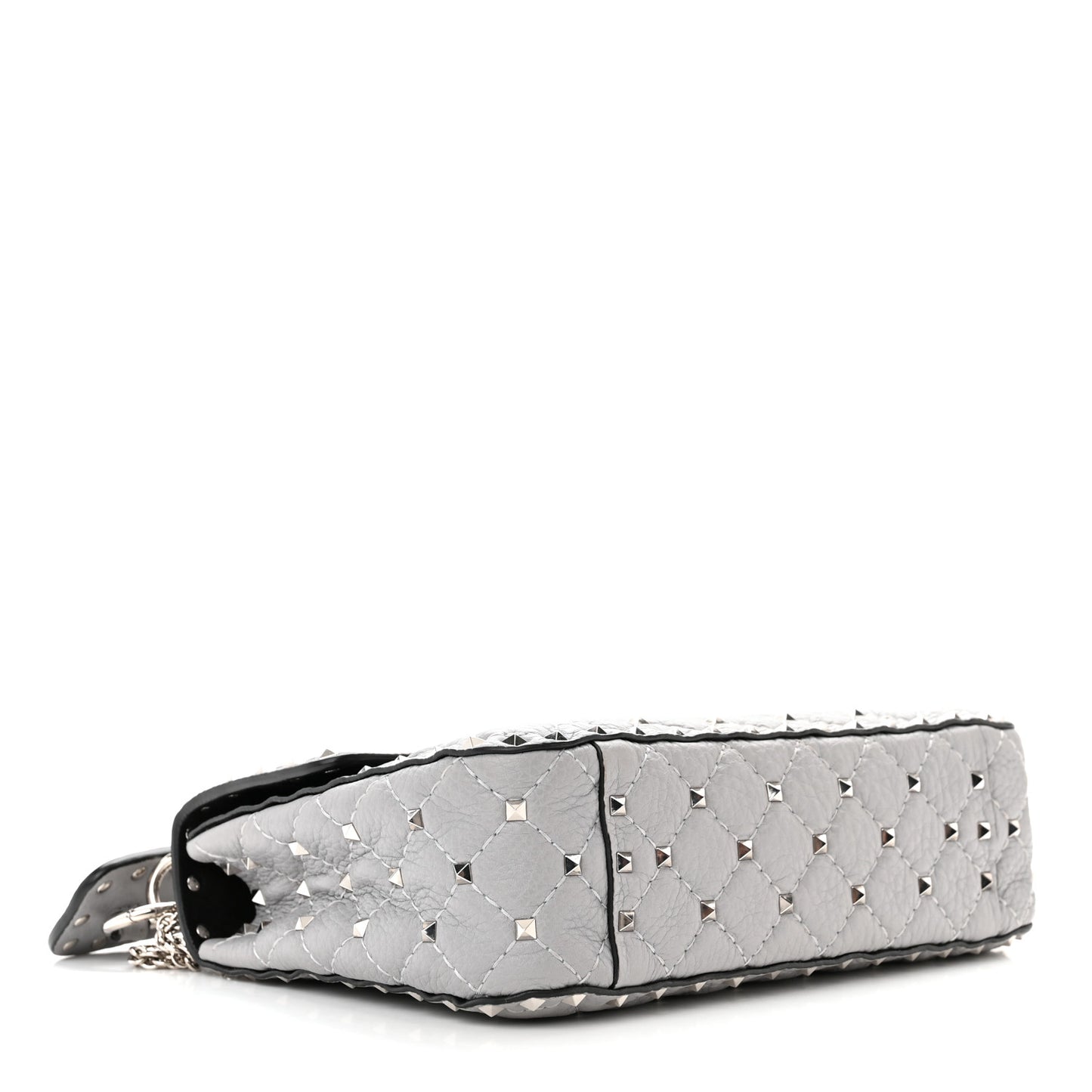 Grained Calfskin Ombre Medium Rockstud Spike Shoulder Bag Grey