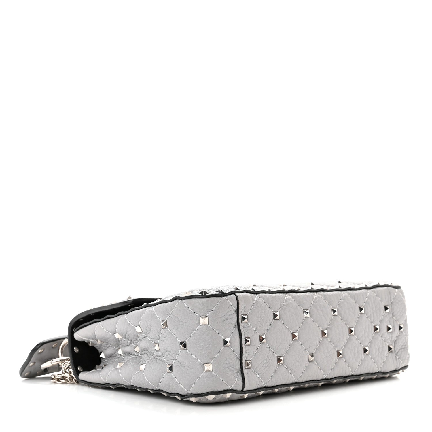 Valentino Garavani Grained Calfskin Ombre Medium Rockstud Spike Shoulder Bag Grey 4 of 11