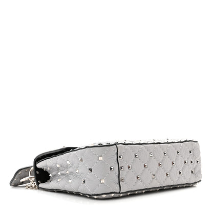 Valentino Garavani Grained Calfskin Ombre Medium Rockstud Spike Shoulder Bag Grey 4 of 11