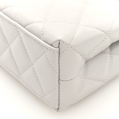 Chanel Shiny Aged Calfskin Quilted Nano Kelly Shopper Light Grey 10 of 11