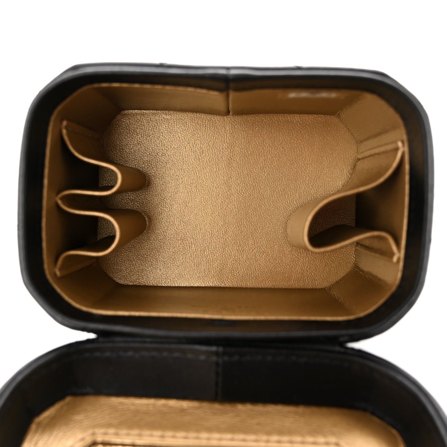 Lambskin Quilted Vanity Clutch With Chain Black