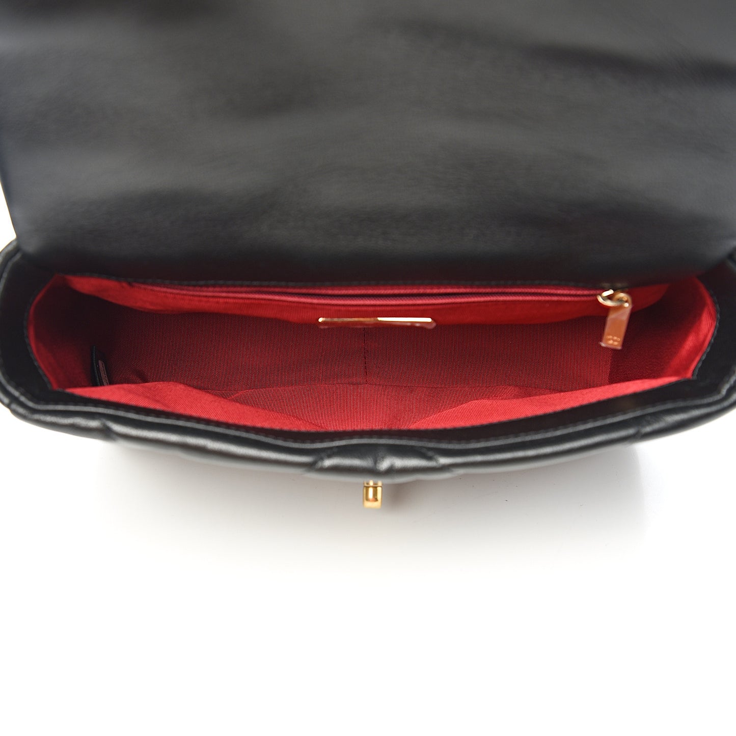 Lambskin Quilted Medium 19 Flap Black