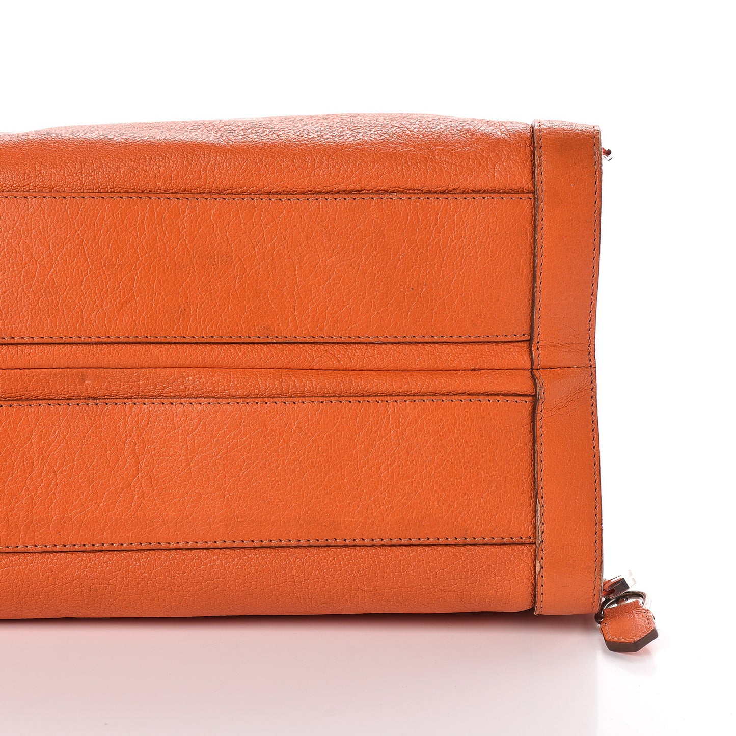 Grained Goatskin Antigona Zippered Tote Orange