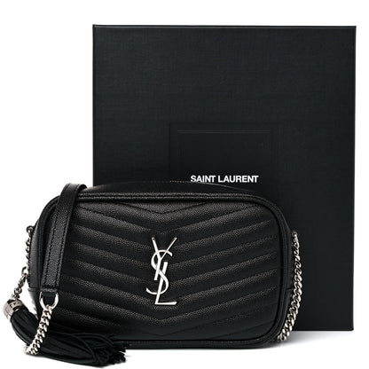 Saint Laurent Grain De Poudre Matelasse Monogram Mini Lou Camera Bag Black 11 of 11
