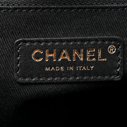 Chanel Mixed Fibers Calfskin Striped Medium Deauville Tote Black 6 of 10