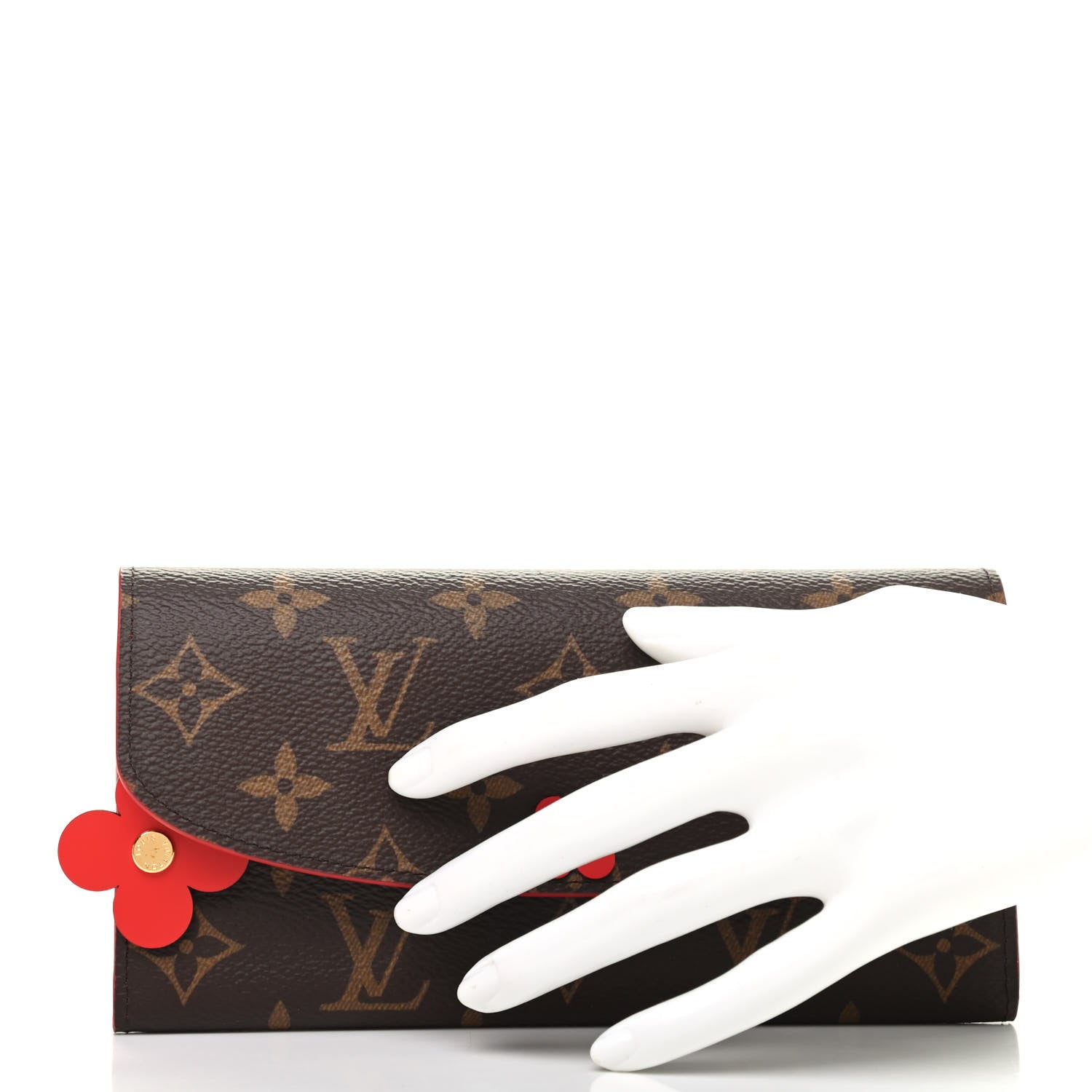 Louis Vuitton Monogram Bloom Flower Emilie Wallet Rouge 2 of 7