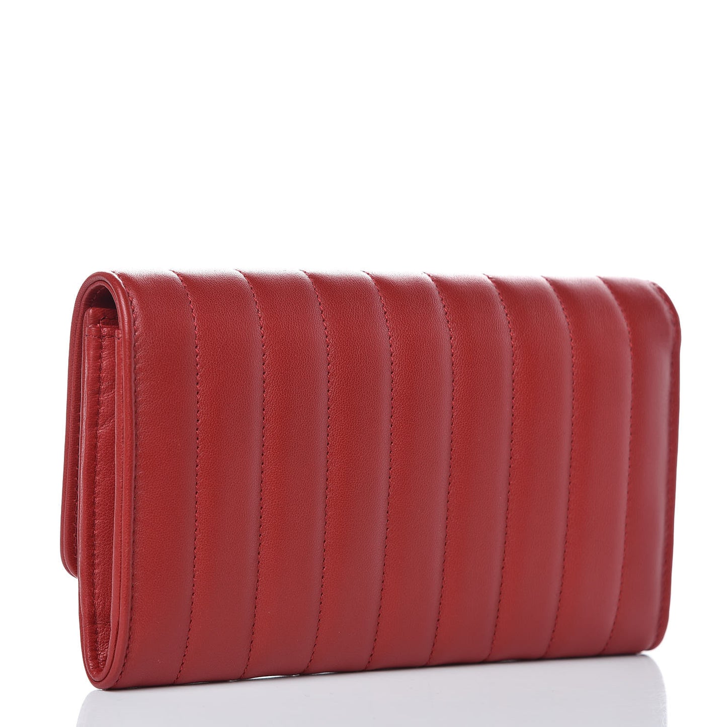 Lambskin Matelasse Monogram Large Vicky Continental Wallet Rouge Eros