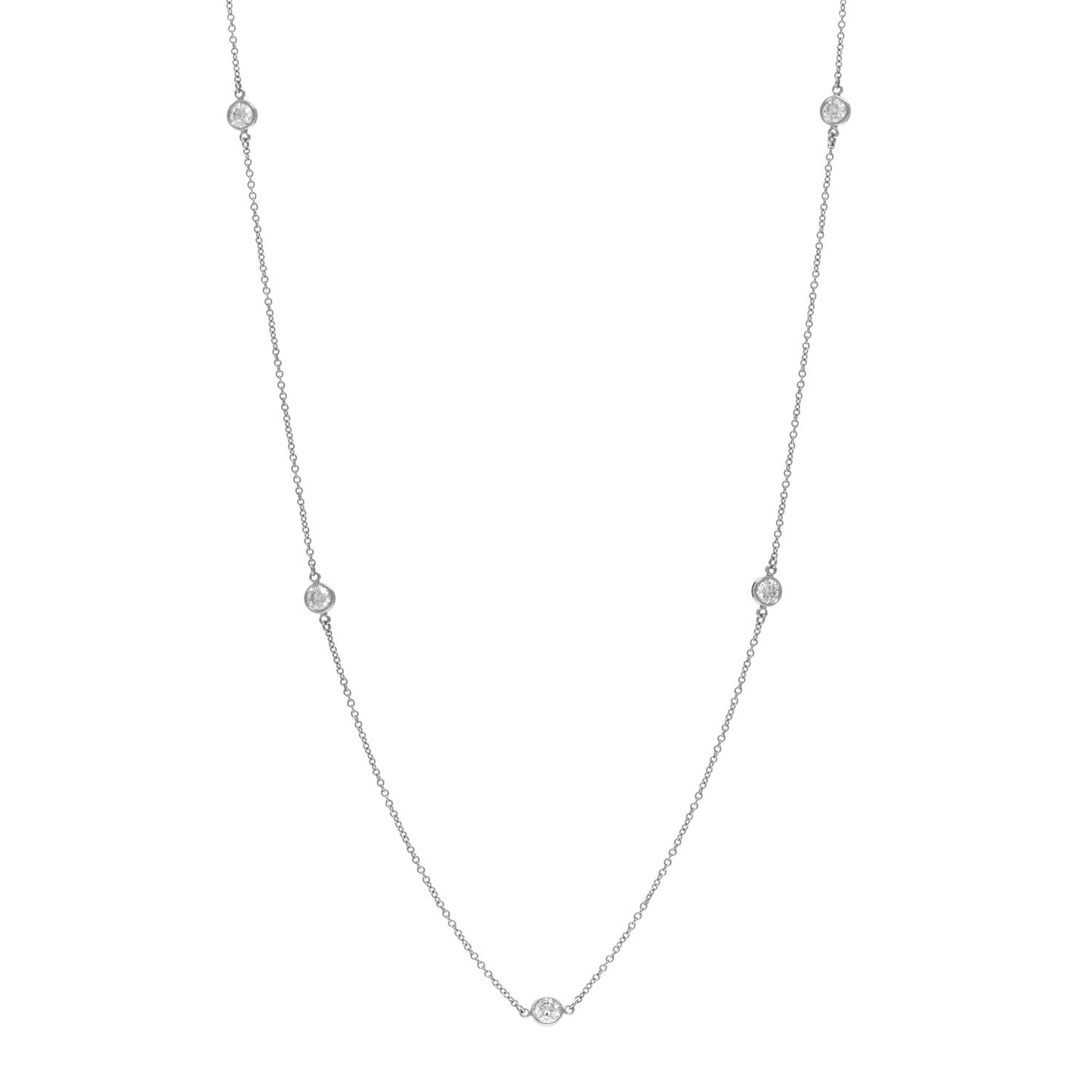 Platinum Diamond Elsa Peretti .70ctw Diamonds by the Yard 5 Station Necklace