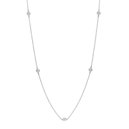 Tiffany Platinum Diamond Elsa Peretti .70ctw Diamonds by the Yard 5 Station Necklace 1 of 5