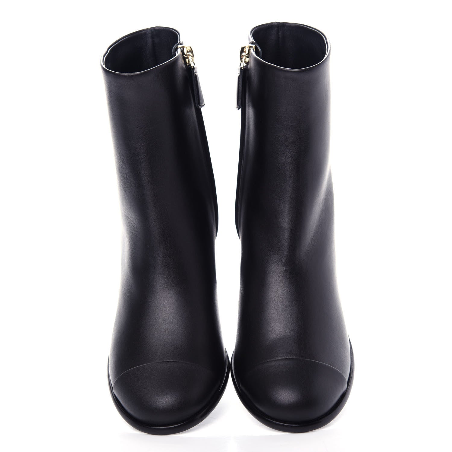 Chanel Calfskin CC Ankle Boots 37.5 Black 5 of 11