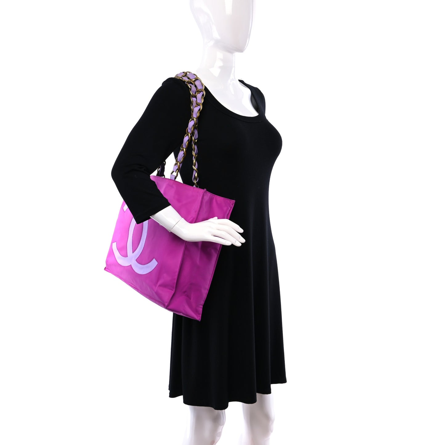 Nylon CC Shopper Tote Pink