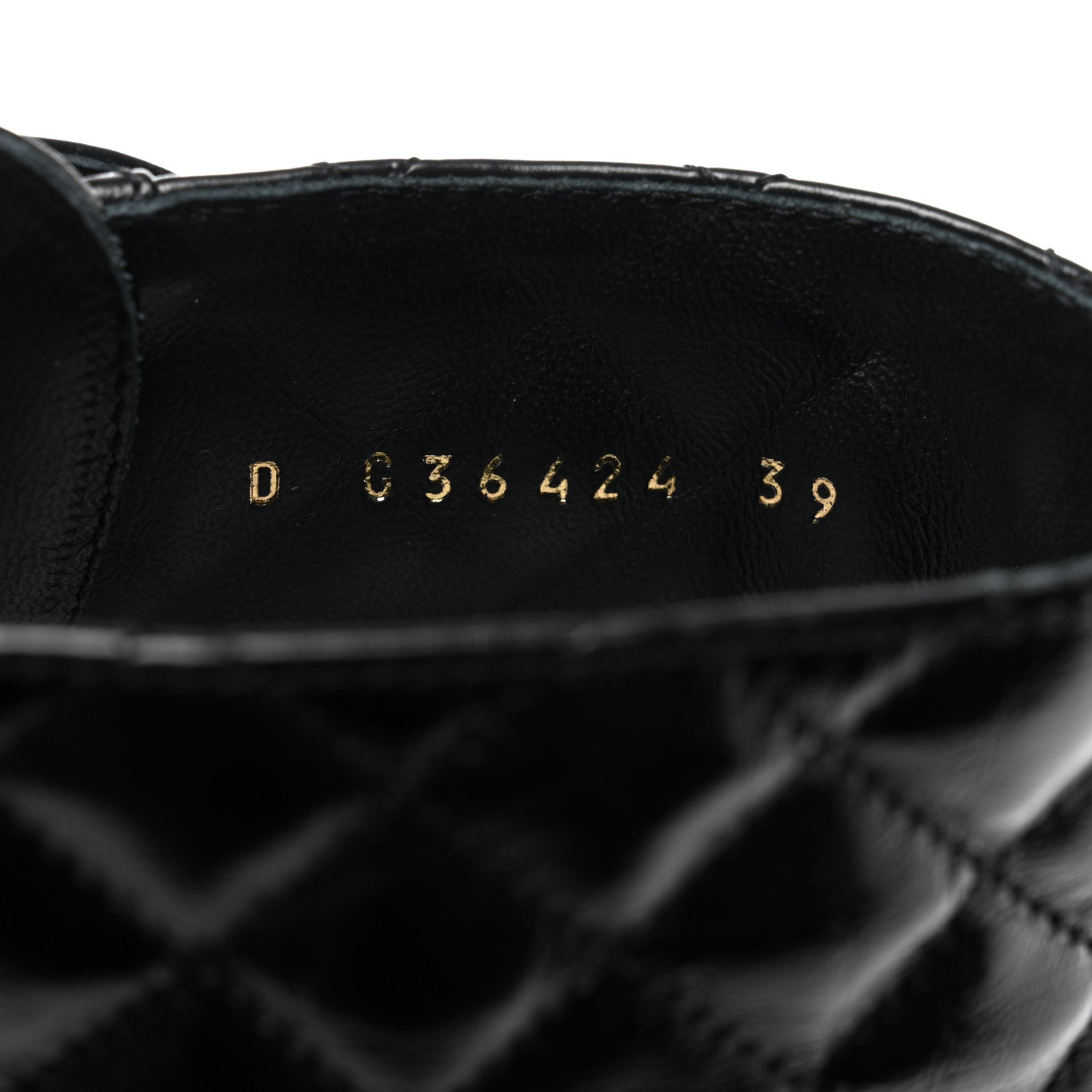 Chanel Shiny Calfskin Quilted Lace Up Combat Boots 39 Black 7 of 9