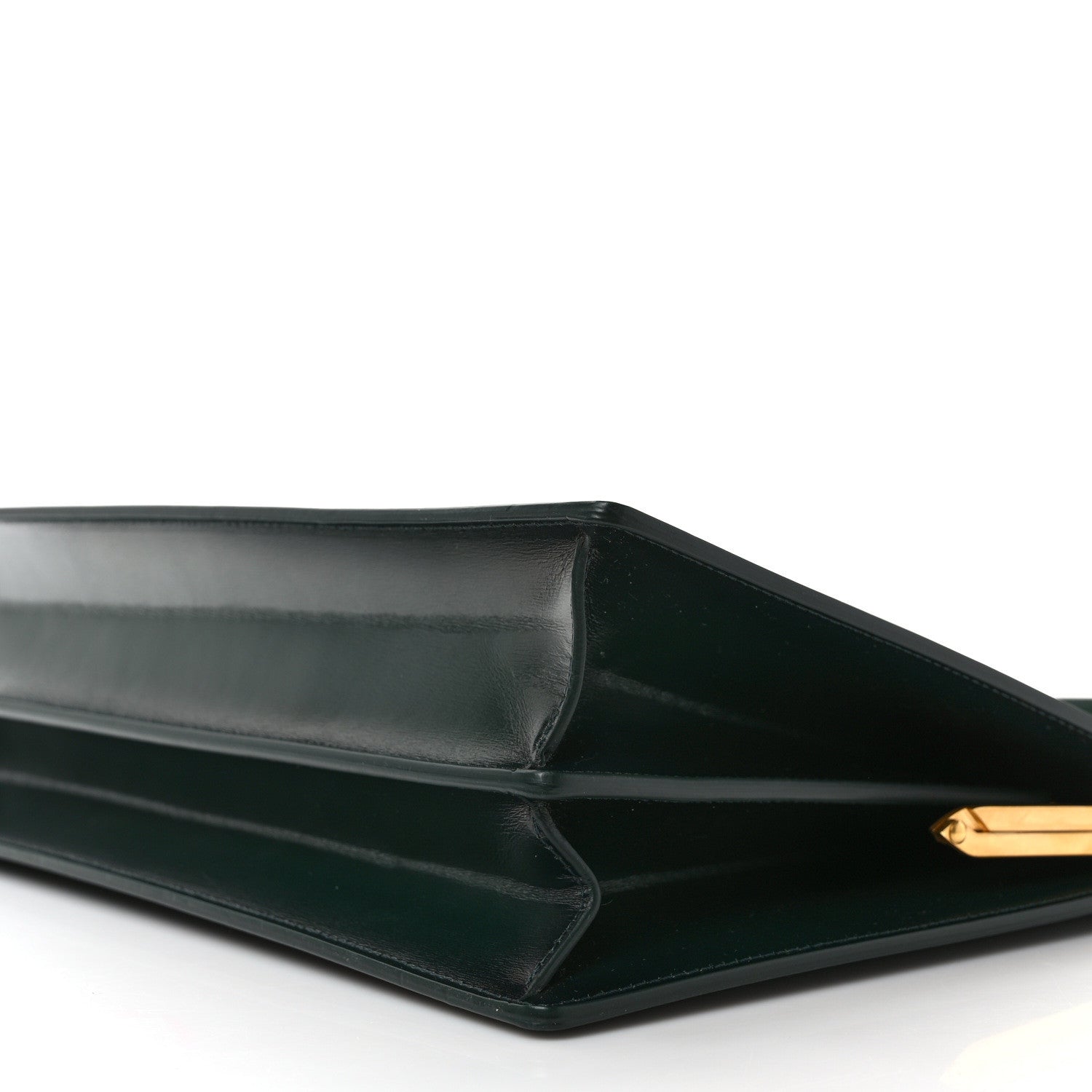 Celine Patina Box Calfskin Medium Clasp Bag Dark Green 9 of 9