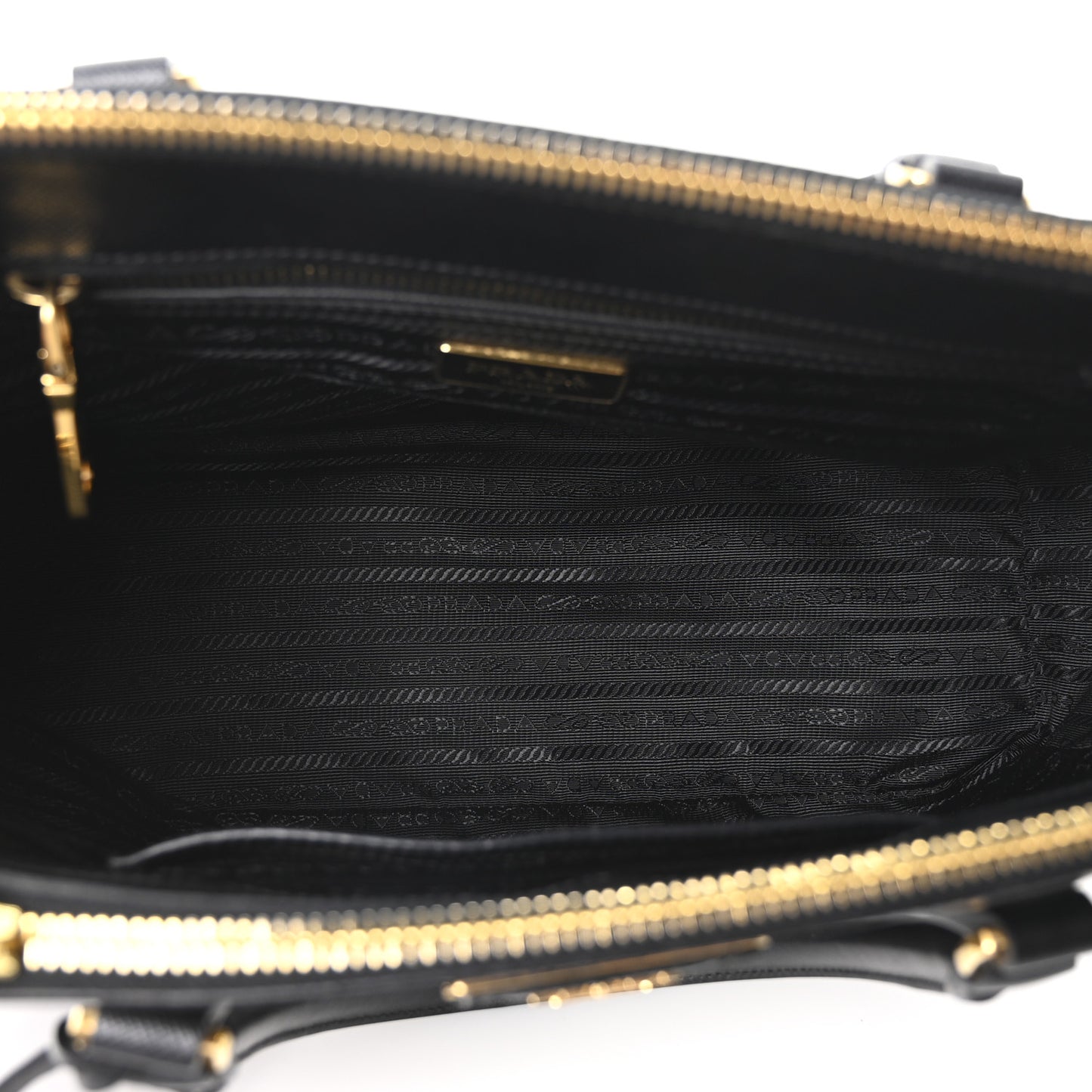 Saffiano Small Galleria Double Zip Tote Black