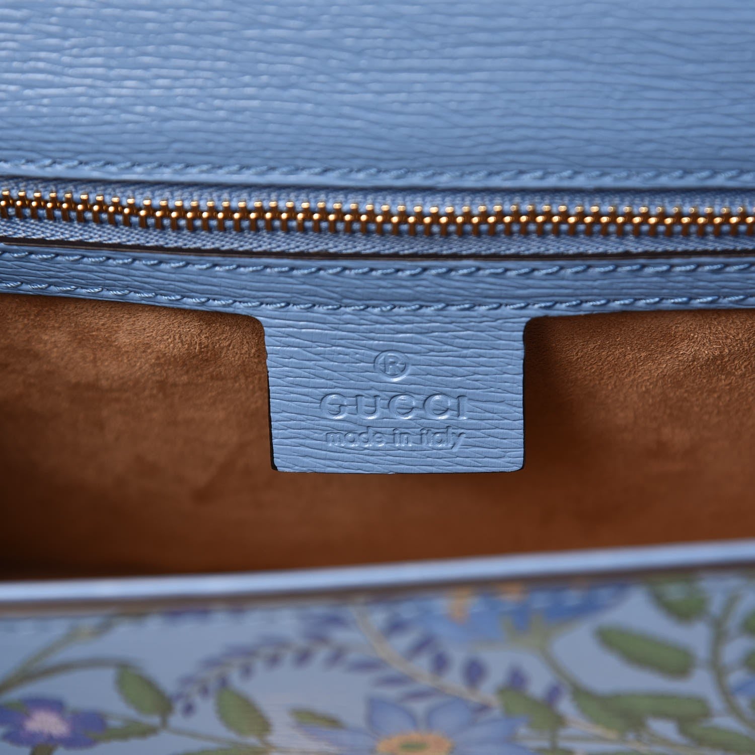 Gucci Shangai Calfskin Web New Flora Small Sylvie Shoulder Bag Azure 6 of 7