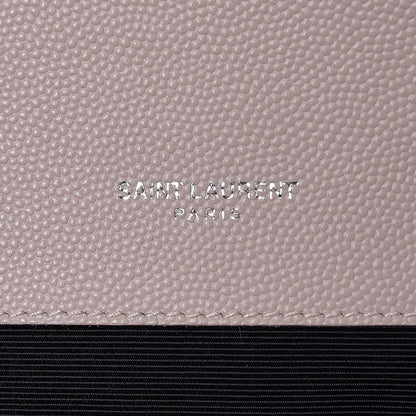 Saint Laurent Grain De Poudre Textured Mixed Matelasse Large Triquilt Monogram Satchel Rose 6 of 7