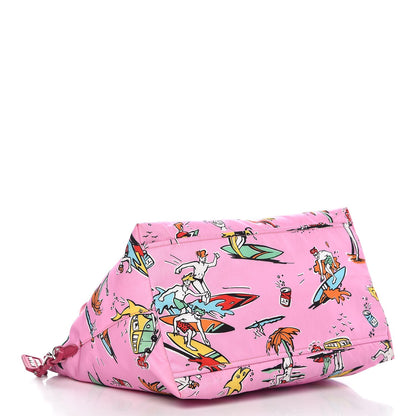 Prada Tessuto Stampato Nylon Saffiano Surf Print Tote Rosa 5 of 11