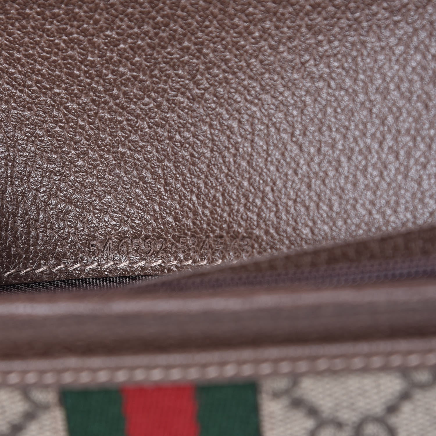 Gucci GG Supreme Monogram Web Ophidia Wallet On Chain Brown 7 of 9