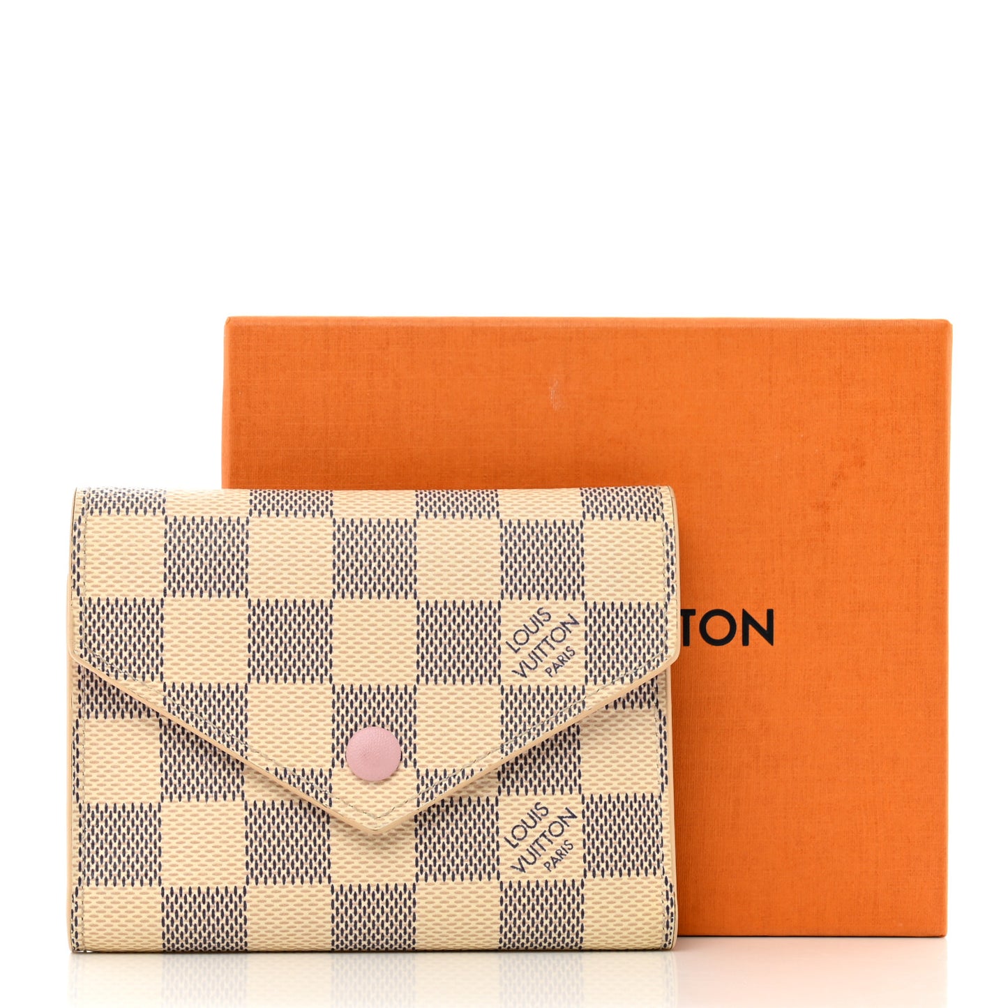 Damier Azur Victorine Wallet Rose Ballerine