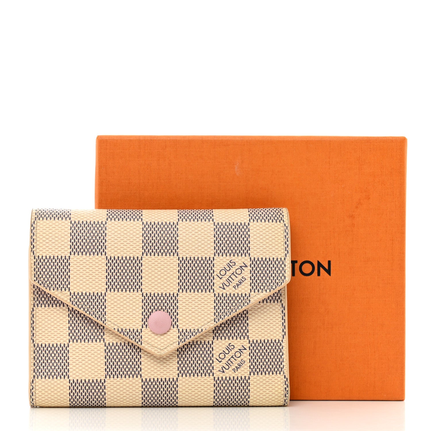 Louis Vuitton Damier Azur Victorine Wallet Rose Ballerine 8 of 8