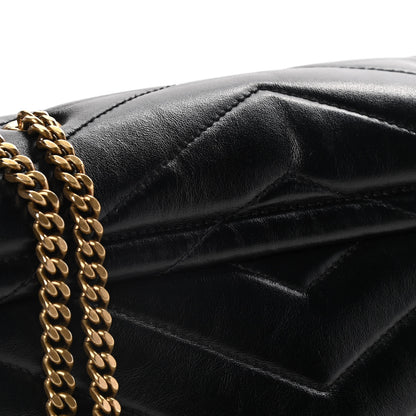 Saint Laurent Calfskin Y Quilted Monogram Small Loulou Chain Satchel Black 8 of 16