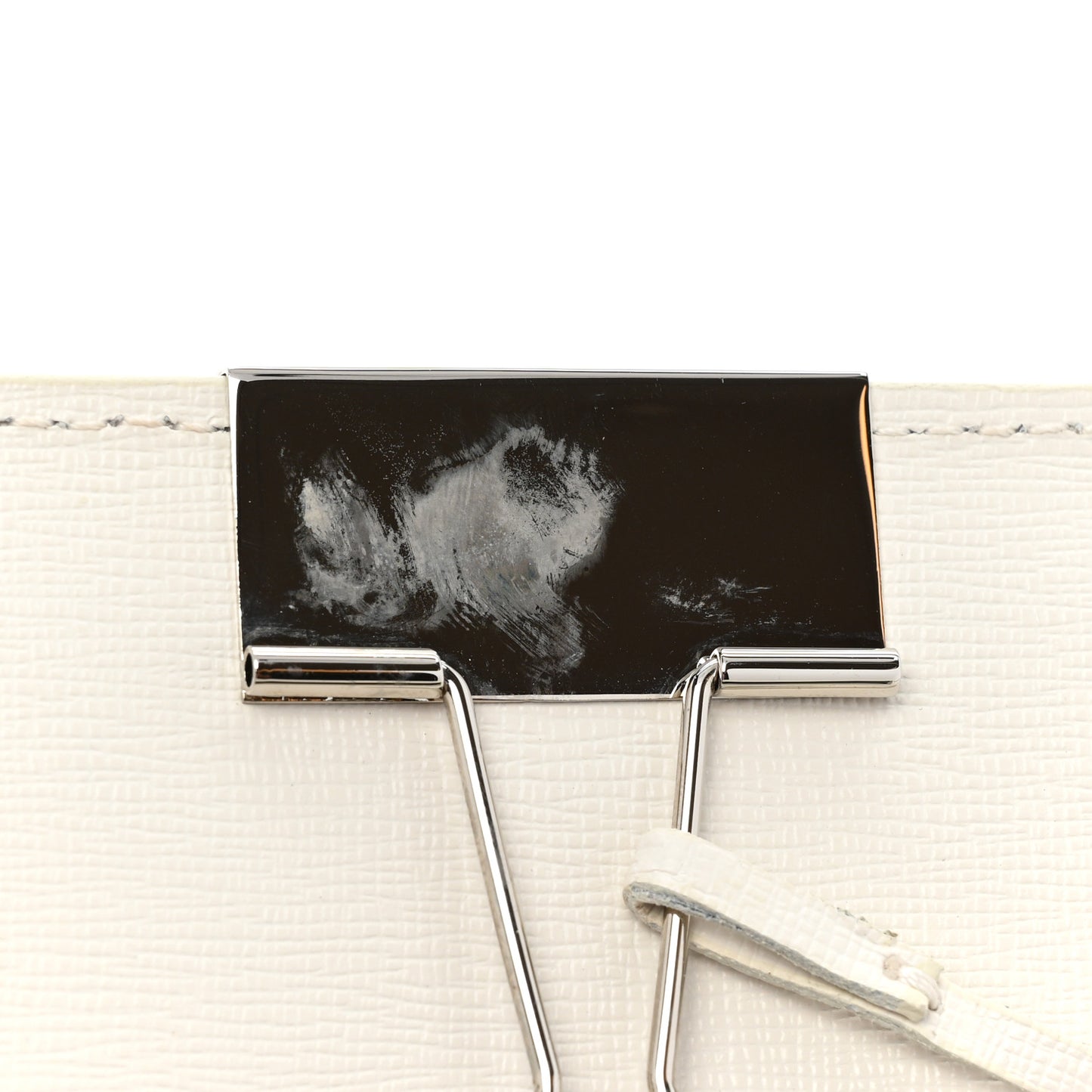 Calfskin Diag Flap Bag White Black