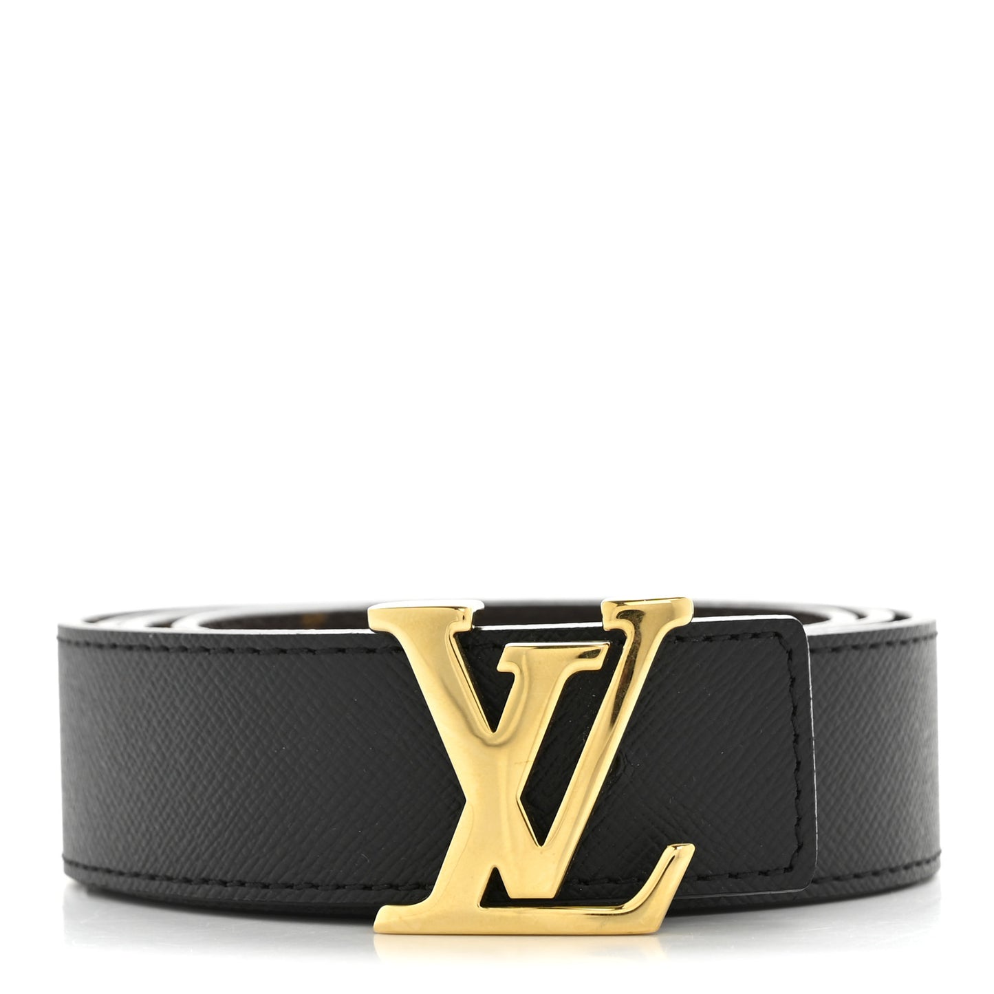 Calfskin Monogram 30mm LV Initiales Reversible Belt 85 34 Black