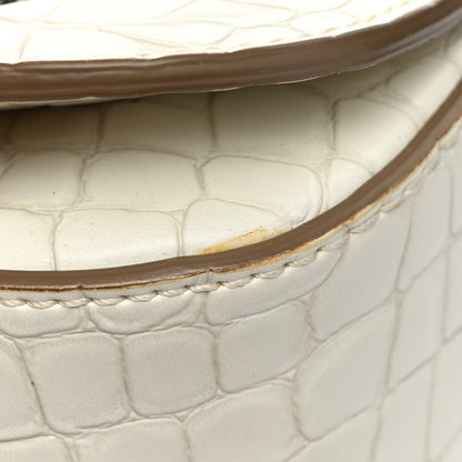 Stella McCartney Embossed Crocodile Effect Medium Falabella Box Shoulder Bag Ivory 10 of 11