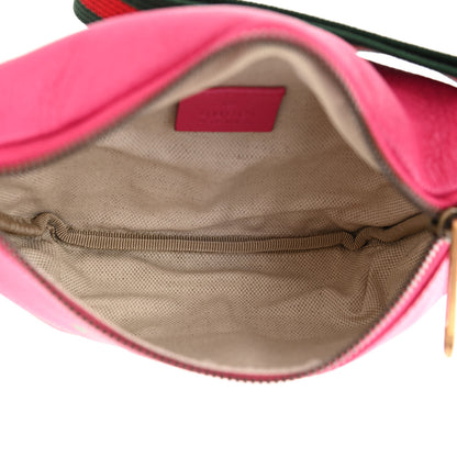Gucci Grained Calfskin Small Logo Belt Bag Box Pink Green 5 of 10