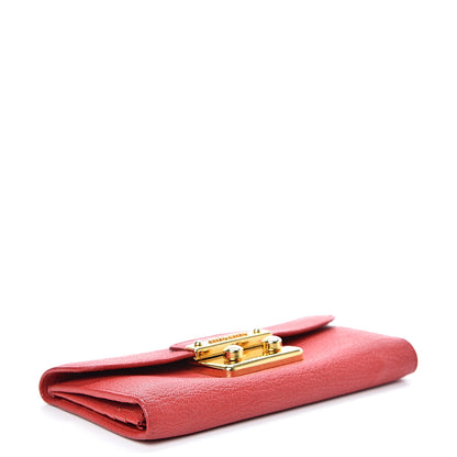 Miu Miu Goatskin Madras Continantal Wallet Rosso 4 of 13