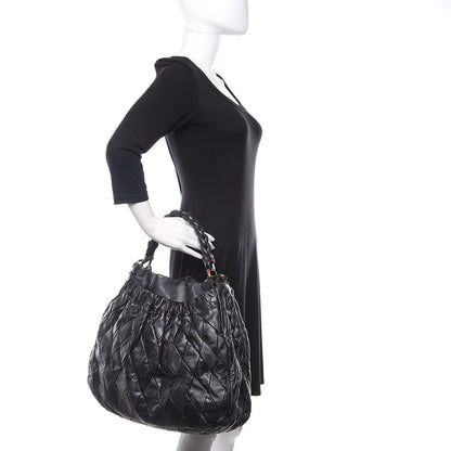 Miu Miu Nappa Matelasse Tote Black 3 of 10