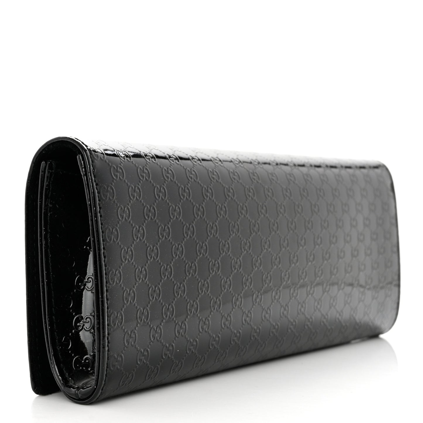 Patent Microguccissima Small Broadway Clutch Black
