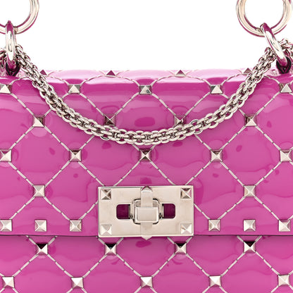 Valentino Garavani Patent Small Rockstud Spike Shoulder Bag Radiant Orchid 7 of 16