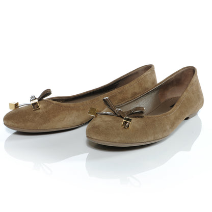 Louis Vuitton Suede Debbie Ballet Flats 38 Taupe 2 of 8