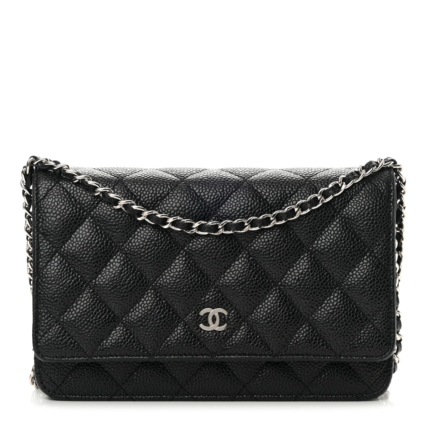 Caviar Quilted Wallet On Chain WOC Black