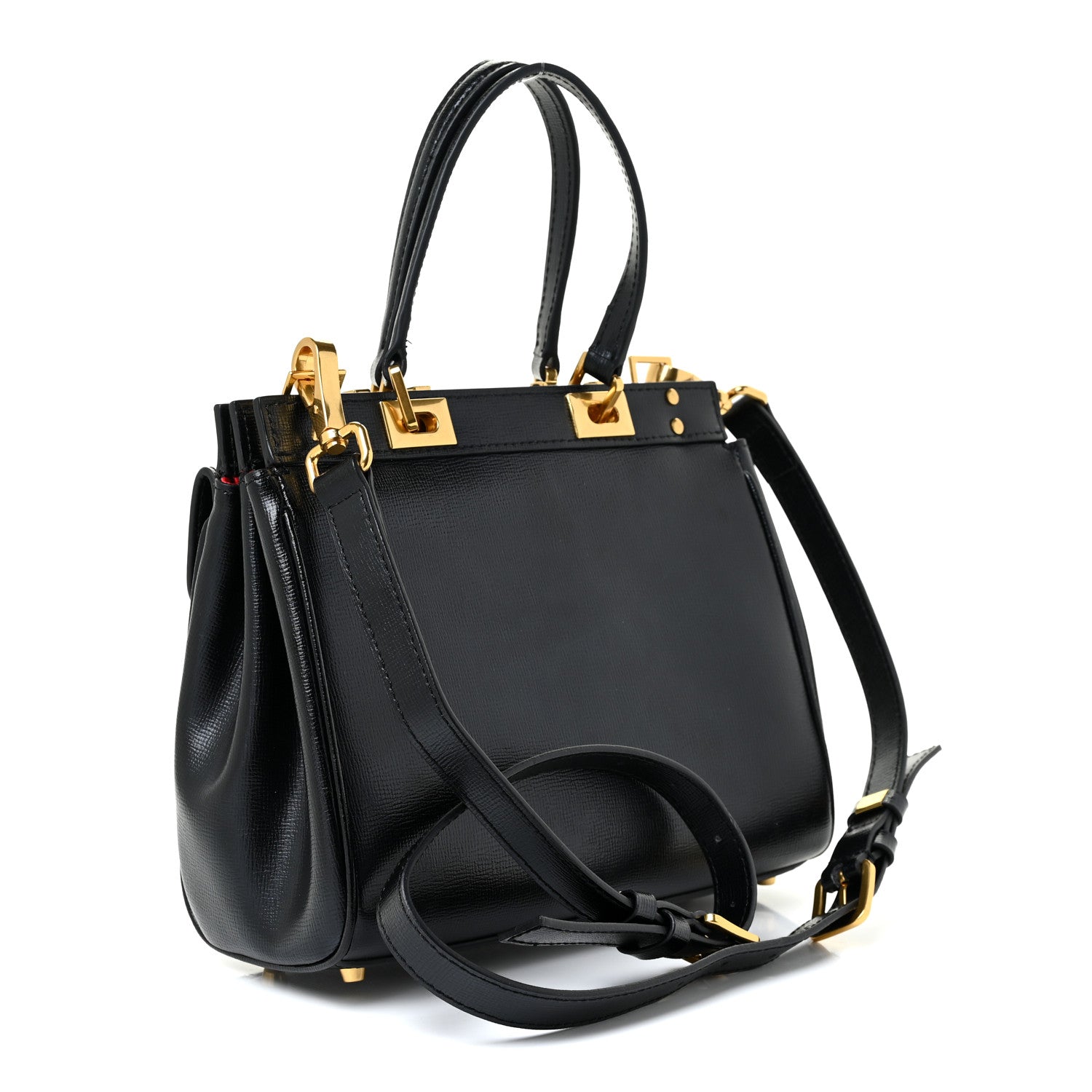 Valentino Garavani Grainy Calfskin Rockstud Medium Alcove Top-Handle Bag Black 3 of 16