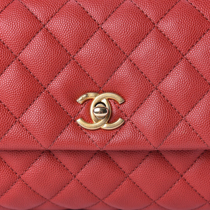 Chanel Caviar Lizard Quilted Mini Coco Handle Flap Red 13 of 13