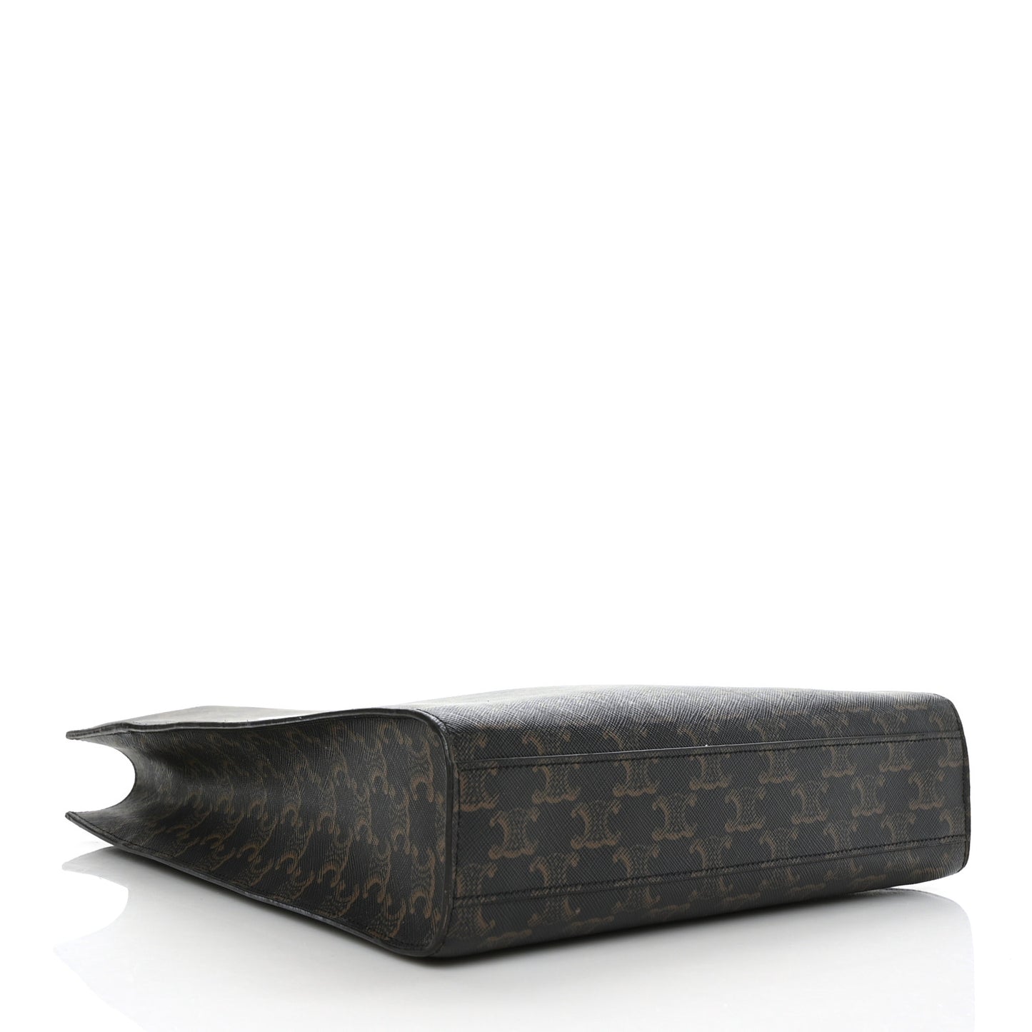 Triomphe Canvas Calfskin Small Vertical Cabas Tan