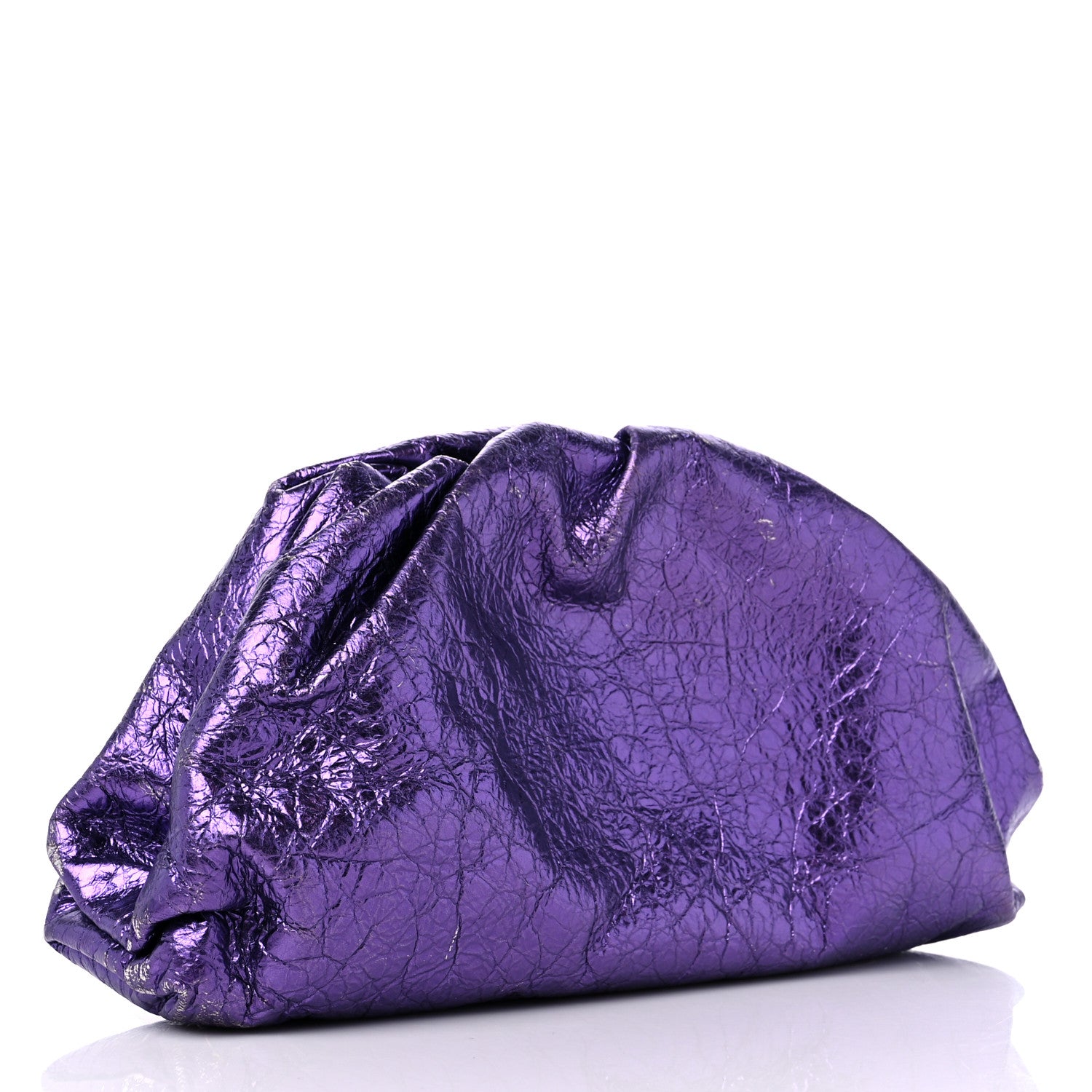 Bottega Veneta Metallic Crinkled Lambskin The Pouch Viola 3 of 14