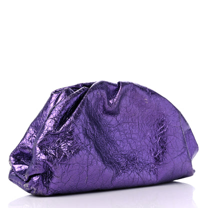 Bottega Veneta Metallic Crinkled Lambskin The Pouch Viola 3 of 14