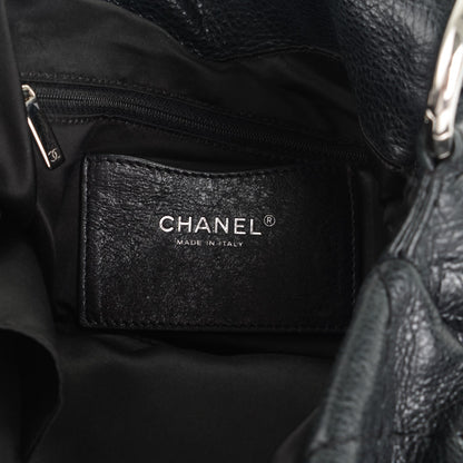 Chanel Glazed Calfskin Stitched XL On The Road Flap Black 6 of 7