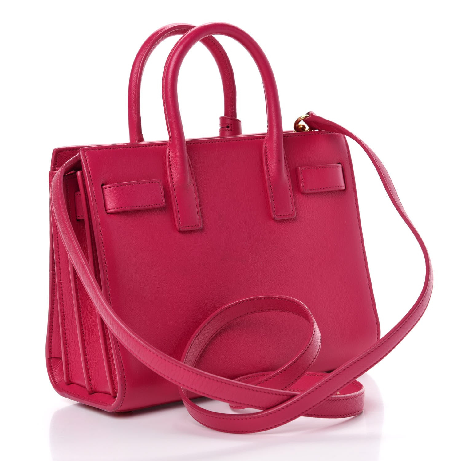 Saint Laurent Calfskin Nano Sac De Jour Lipstick Fuchsia 3 of 13