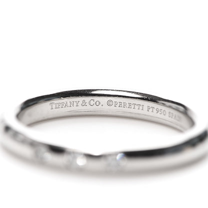 Tiffany Platinum 3 Diamond Elsa Peretti Band Ring 50 5.5 4 of 4