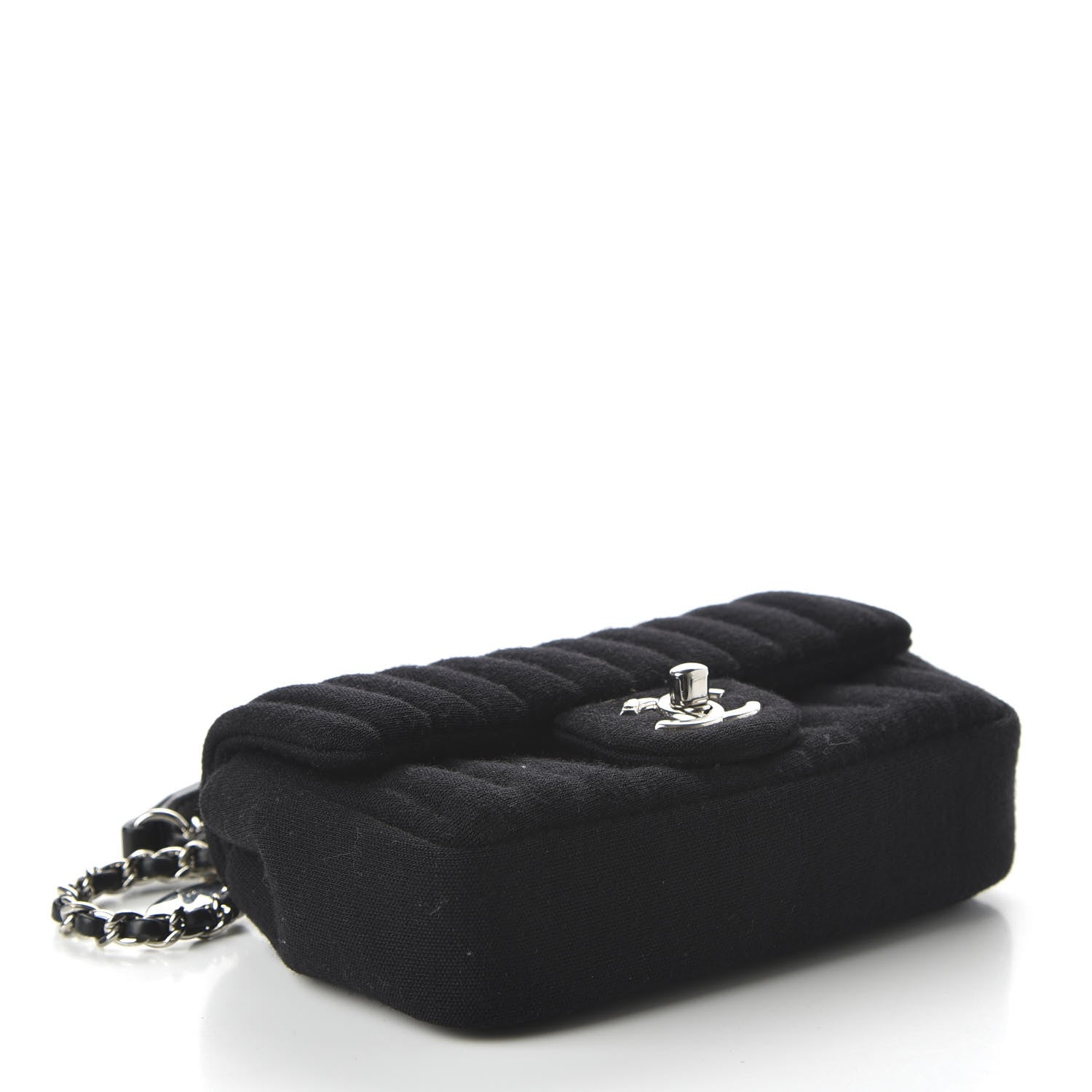 Chanel Jersey Vertical Quilted Mini Flap Black 4 of 11