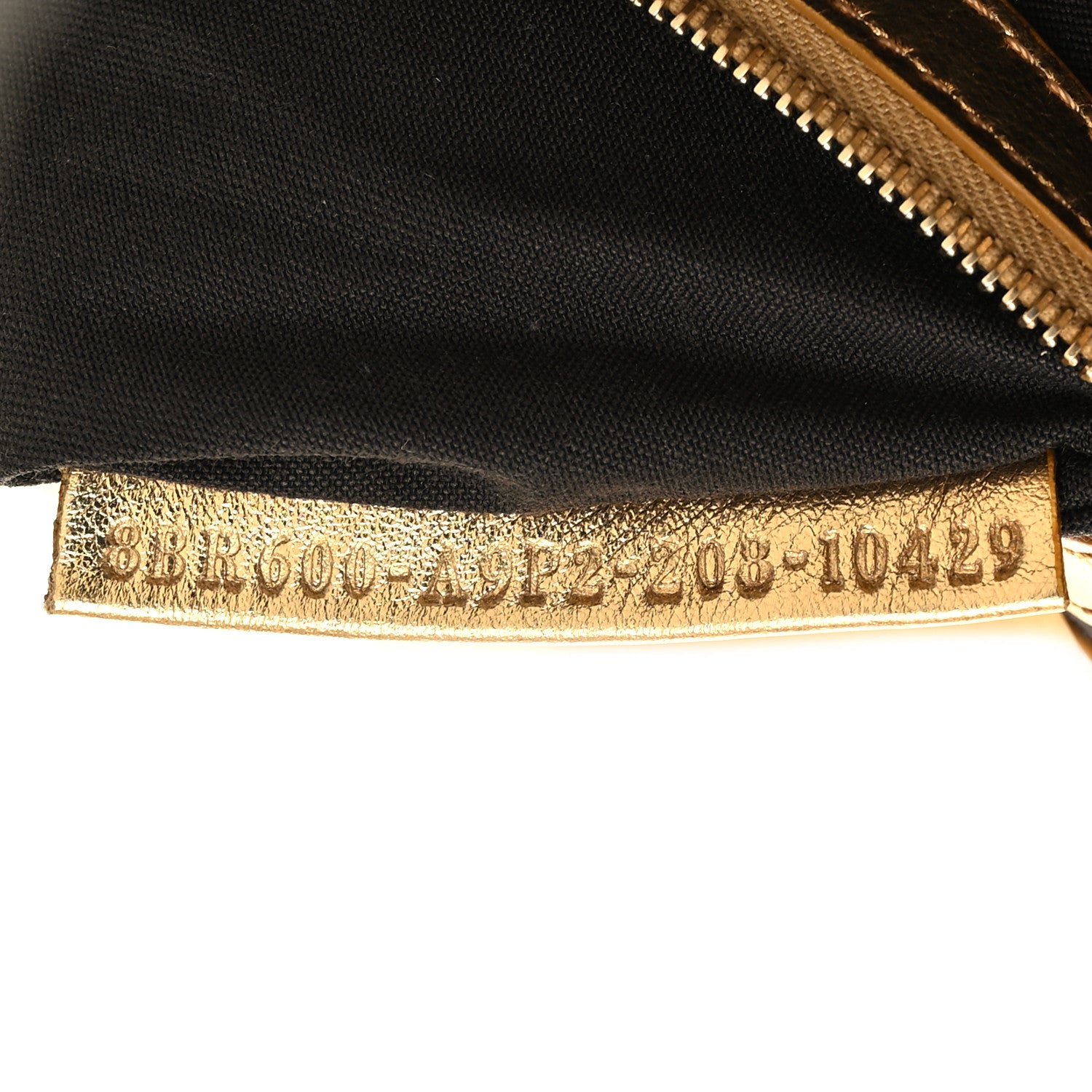 Fendi Vitello Catalan Mirror FF 1974 Embossed Baguette Gold 7 of 11