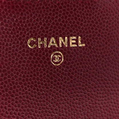 Chanel Caviar Quilted Flap Card Holder Wallet Burgundy 7 of 10