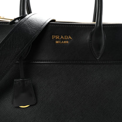 Prada Saffiano City Calfskin Paradigme Bag Black 7 of 9