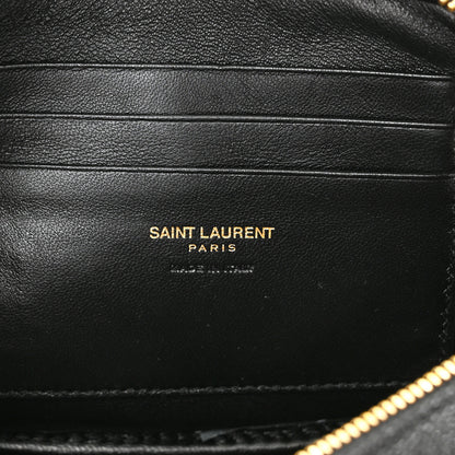 Saint Laurent Grain De Poudre Matelasse Monogram Mini Lou Camera Bag Black 6 of 11