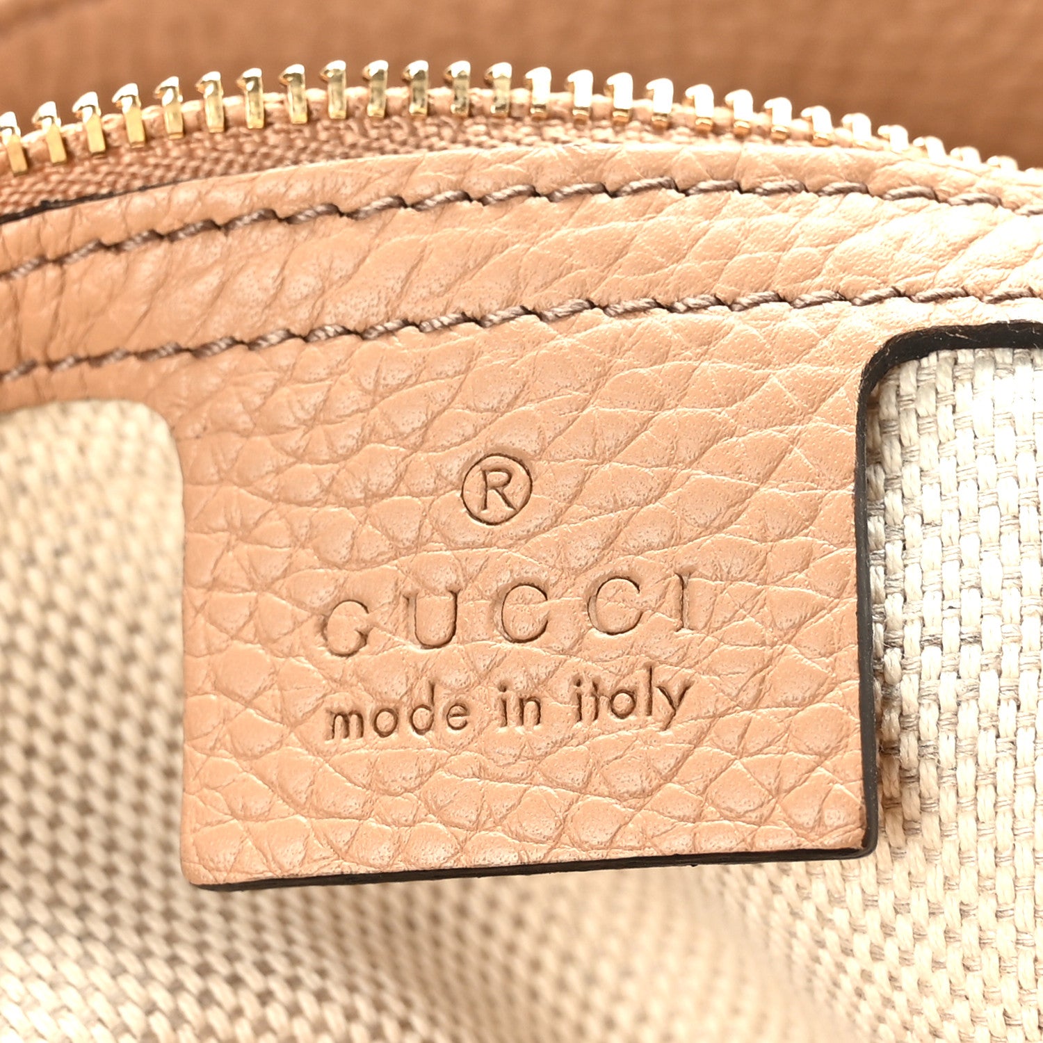 Gucci Pebbled Calfskin Medium Soho Chain Shoulder Bag Camelia 6 of 9