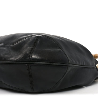 Gucci Calfskin Peggy Bamboo Top Handle Hobo Black 10 of 10